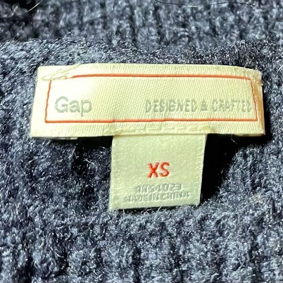🔥❤️🔥 Gap Designed Crafted Navy Blue Waffle Relax Boat Neck Sweater Size … - Picture 6 of 7